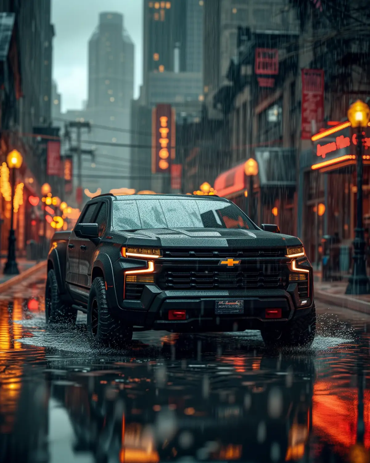 Chevrolet Avalanche with versatile customizations in an urban setting