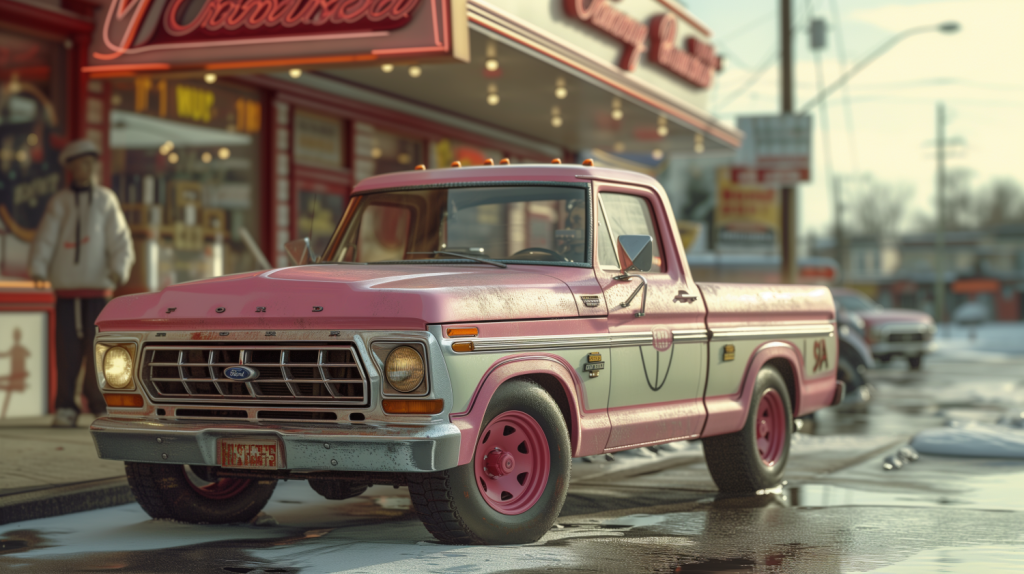 Dairy Queen themed Ford Ranger dessert truck in a suburban setting.